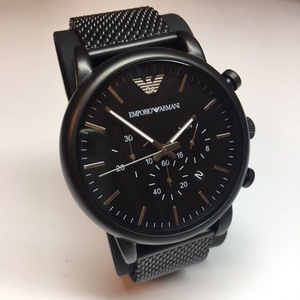 阿玛尼男手表armani ar1968代购正品三眼计时编织钢带夜光石英表