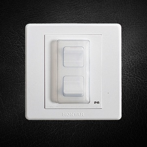 鸿雁开关防水防溅薄膜开关二位双联单控开关阳台卫生间厨房通用