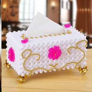 珠串手工编织制作抽纸收纳盒方块珠子纸巾盒diy材料包成人纸抽盒