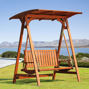 天裕成家具秋千户外庭院实木摇椅别墅露台吊椅防腐木荡秋千双人成