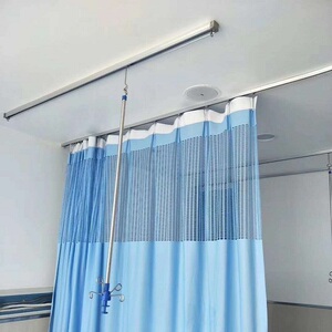 型隔帘液l窗帘轨道导轨病床房吊直i轨输布q滑道吊瓶架铝合金