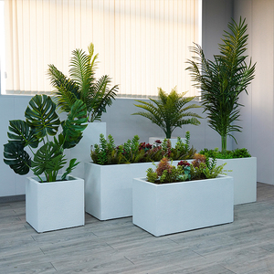 玻璃钢花盆长方形组合户外花箱花槽定制商场酒店庭院花池大种植箱
