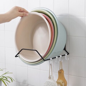 免打孔脸盆架挂墙式浴室卫生间厕所墙上强力的挂钩器挂盆架子神器