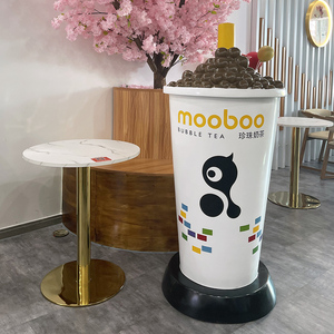 奶茶店开业送礼用品网红奶茶杯引流神器装饰摆件定制发光落地雕塑