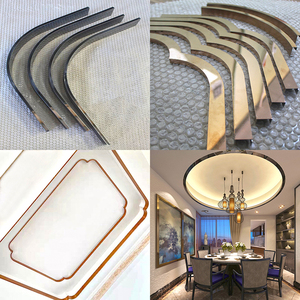 不锈钢弧形吊顶钛合金装饰线条中式吊顶圆弧背景墙压边u型收边条
