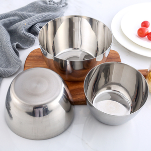 不锈钢碗沙拉碗韩式汤碗家用汤盆大号泡面碗圆形打蛋盆厨房调味碗