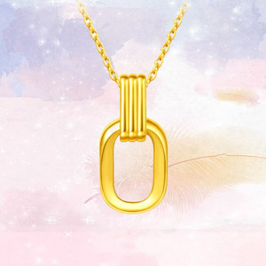 官网正品官方老凤祥云s999纯金黄金首饰金项链新款3d硬金吊坠项链