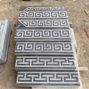 石雕青石万字纹 园林中式仿古回文线 庭院浮雕影壁墙汉文边踢脚线