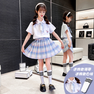 童泰官方旗舰店女童连衣裙春装儿童公主裙子jk制服套装学院风洋气