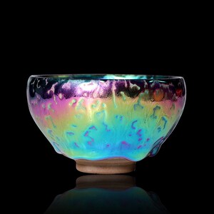 九龙七彩妖妃陶瓷杯镀金杯曹斌茶盏复古风单杯建盏主人家用品茗杯