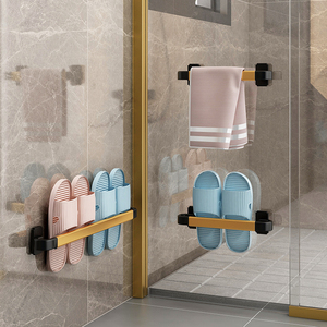 浴室拖鞋架墙壁挂式免打孔厕所卫生间鞋子收纳神器沥水鞋架置物架
