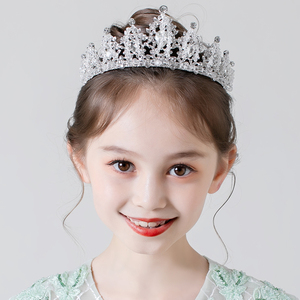 儿童小皇冠头饰公主女童王冠水晶发箍小孩发饰生日小朋友演出饰品