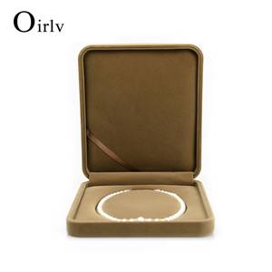 多宝妮新款绒布珍珠项链礼盒包装盒大号装项链的首饰包装礼物盒子