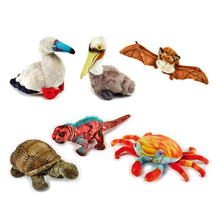 美国国家地理毛绒玩具玩偶公仔红石蟹红蝠海鬣蜥象龟鹈鹕红脚鲣鸟