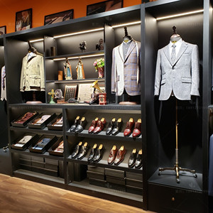 定制高档西装展示柜服装店男装烤漆礼服陈列式衬衣领带领结皮鞋柜