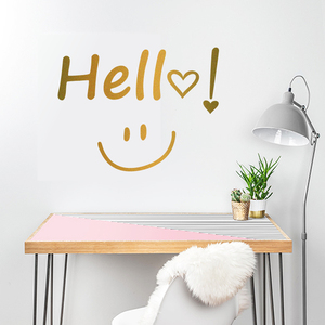 hello笑脸墙贴纸创意网红卧室装饰出租屋房间改造用品背景墙贴画
