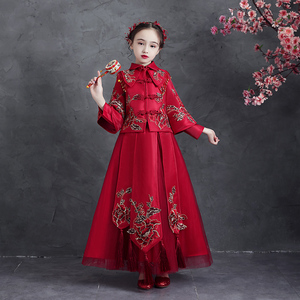 00夏宝宝婚纱淘宝夏宝宝龙凤褂 新款刘诗诗同款龙凤褂中式嫁衣0人