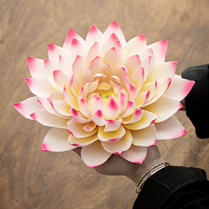 岩头陶瓷莲花摆件新中式荷花家居饰品客厅茶室佛堂佛系装饰工艺品