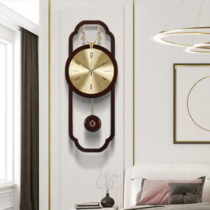 新中式轻奢古典挂钟客厅家用时尚大气简约时钟挂墙壁钟摆装饰钟表
