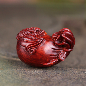 福运昌印度小叶紫檀手工木雕代代有福蝙蝠手把件男随身文玩把件