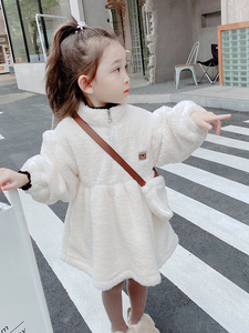 韩国女宝宝网红加绒连衣裙冬装新款女童洋气公主裙小童加厚裙子潮