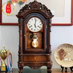 威弗列德老式发条机械报时座钟古典摆钟高端实木立钟北极星机芯