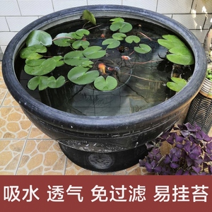 泥缸养鱼水泥鱼缸造景水草缸瓦缸陶土老式土壤生态水缸瓦盆金鱼缸