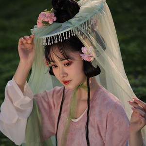 【蕴芳禾】原创帷帽珍珠流苏纱帽斗笠古风拍照道具汉服配饰唐仕女