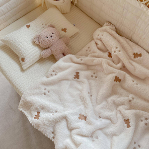 ins婴儿盖毯宝宝被子新生儿午睡毯子 儿童幼儿园四季珊瑚绒小毛毯