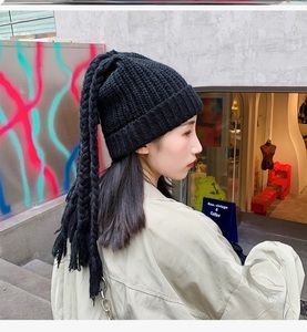 脏脏辫帽子个性脏辫流苏针织帽女麻花辫子毛线帽男潮人山本风嘻哈