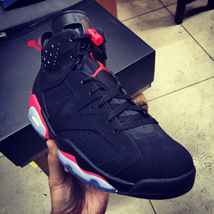 公司货乔丹6代男女鞋retro black infrared aj6 3m黑红384664-023