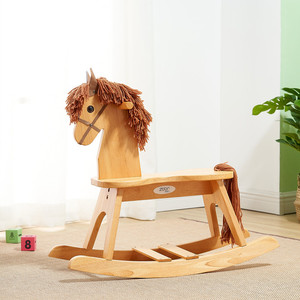 出口美国环保加厚木马儿童摇马实木益智玩具摇椅大号热销周岁礼物