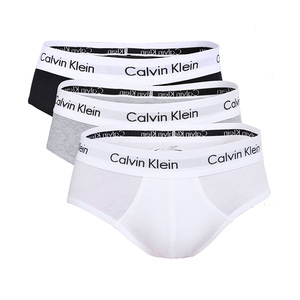 【直营】calvin klein/凯文克莱棉质三条装三角内裤男士简约内裤