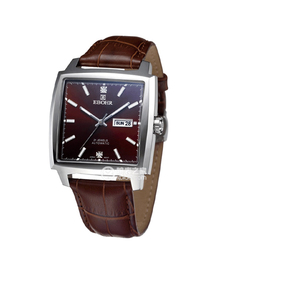 依波表20090333自动机械表男表皮带表天然真钻日历方形机械表2009