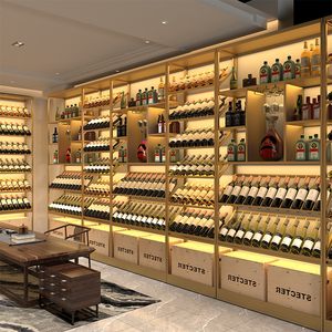 红酒柜酒架置物架子商用落地式多层陈列靠墙酒庄葡萄酒展示柜定制