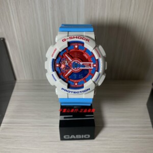 ga-110ac卡西欧g-shock美国队长蓝白色防水防震运动手表
