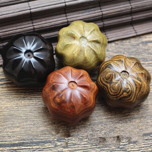 檀木木质南瓜手把件黑檀文玩工艺品绿檀南瓜按摩吊坠木雕把件红檀