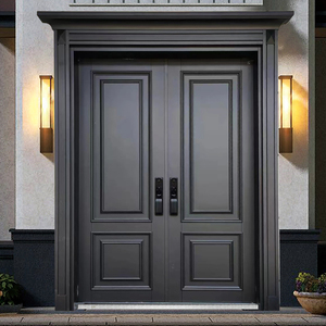 防爆铸铝门别墅大门双开门农村自建房大门家用铜门防盗进户入户门