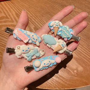 三丽鸥玉桂狗小夹子hellokitty发卡奶油胶手工diy自制材料包发夹