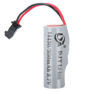14430锂电池3.7v 350mAh充电电池带线SM-2P端口加保护板厂家直销
