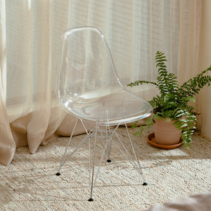 伊姆斯亚克力椅子加厚透明ins靠背凳子塑料水晶餐椅网红拍照服装