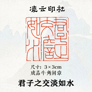 君子之交淡如水印章方形投展国展书画闲章藏书压角章闲章篆刻成品
