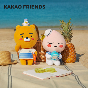 KAKAO FRIENDS 海洋系列屁桃毛绒玩偶萌趣Ryan礼物Apeach海军公仔