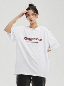 king prince男女情侣宽松潮牌短袖上衣夏季基础logo潮流宽松t恤