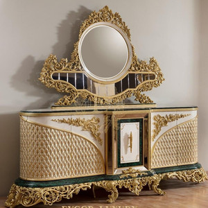 全实木欧式餐边柜法式奢华雕花罗浮宫宫廷储物柜餐厅别墅家具定制