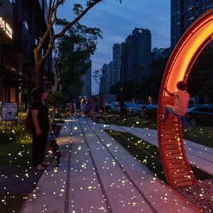 户外萤火虫灯激光投影灯草坪灯动态星空灯满天星树叶公园景观亮化