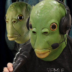 鱼头怪头套怪绿鱼人搞怪丑鱼无气味丑萌鱼头套搞笑恶搞胖头鱼面具