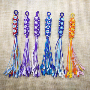 凤尾结材料包车内挂件手工编织diy 创意五彩绳钥匙扣金刚结挂件