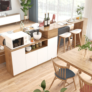 沙发靠背柜旋转吧台餐边柜一体客厅靠柜北欧横厅隔断柜储物柜定制