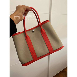 正品代购hermes/爱马仕2021新款女包 时尚休闲单肩包 拼皮花园包